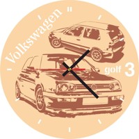 Drevené hodiny VW Golf 3