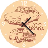 Drevené hodiny Škoda VRS