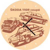 Drevené hodiny Škoda 110R coupé