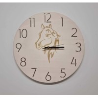 Drevené hodiny - Kôň